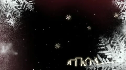 Animated winter background featuring glowing snowflake patterns and minimalist Stock Footage 343841877