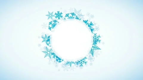 Animated Winter Background outside of a circle for your text, copy space. Stock Footage 142355900