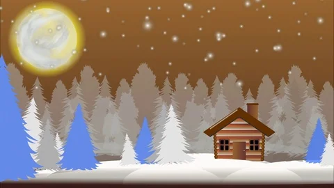 Animated winter on brown background Stock Footage 122022924