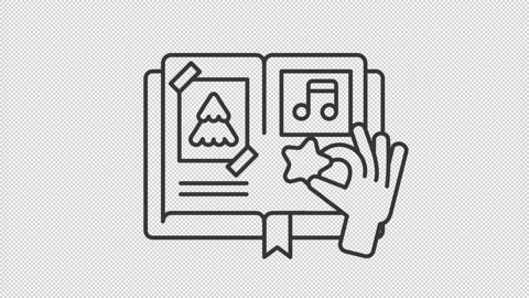 Animated winter fun line icons 스톡 동영상 325399571