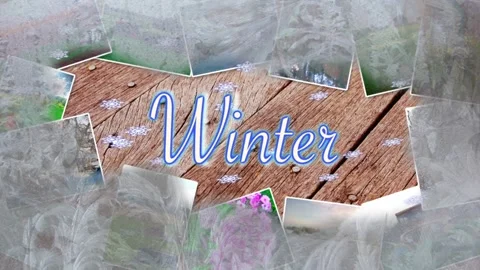 Animated Winter Intro with Falling Snowflakes and Seasonal Imagery Stock Footage 347154640