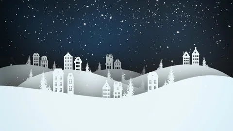 Animated winter landscape at Christmas Stock Footage 92828100
