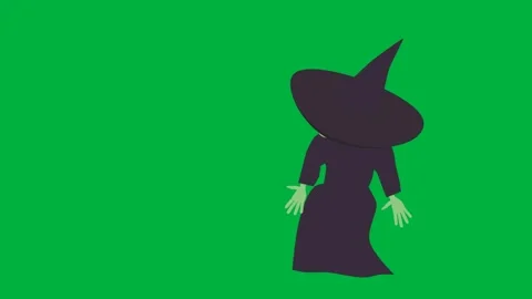 Animated witch character on green screen perfect for Halloween fantasy Stock Footage 308867927