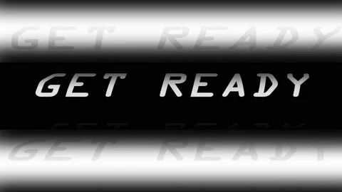 Animated word of Get Ready on a rotating effect Stock Footage 133196586