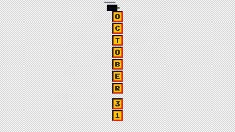 Animated word october made from keyboard keys with glitch effec Stock Footage 306639643