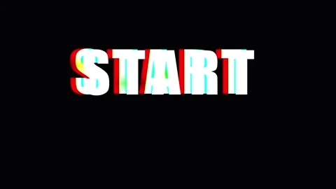 Animated word START appearing with glitch effects in cinematic motion again.. Stock Footage 343412280
