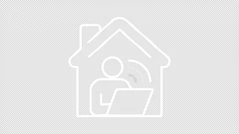 Animated work from home white line icon Stock Footage 342246400