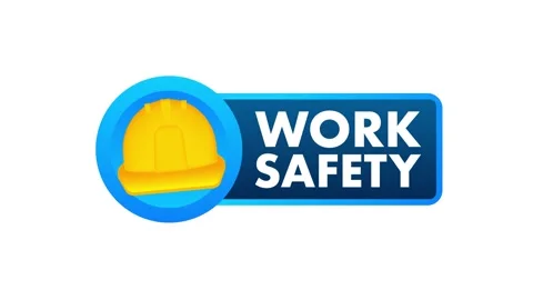 Animated work safety banner with hard hat icon Stock Footage 337967319