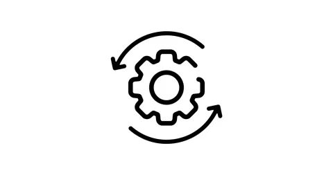 Animated workflow. 4k video. Workflow outline icon. 動画素材 153137550