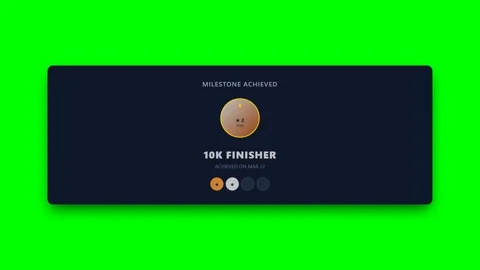 Animated Workout Milestone Achieved Celebration Badge on Green Screen Video stock 346506409