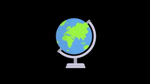 Animated World Globe with Stand on Black Background – Global Concept Vidéo 296845599