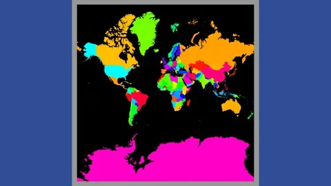 Animated World Map: Countries and Borders Stock Footage 304297172