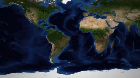 Animated World Map Showing Airplane Flight Path from Doha to San Francisco Video stock 337276699