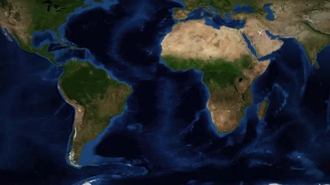 Animated World Map Showing Flight Route from Doha to Miami Stock Footage 337984004