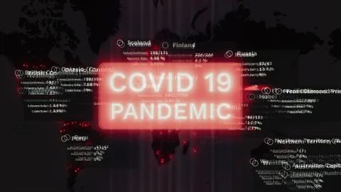 Animated world map of spreading coronavirus COVID 19 pandemic from china over Stock Illustration