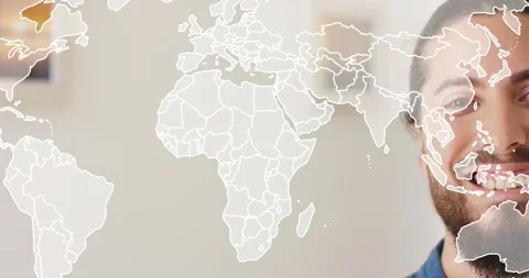 Animated world map starting after delay ... | Stock Video | Pond5