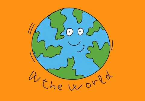 An animated world , stylized comic book style humorist drawings Stock Illustration