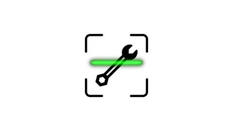Animated wrench icon with scanning light, for technical support and mainten.. Stock Footage 346498639