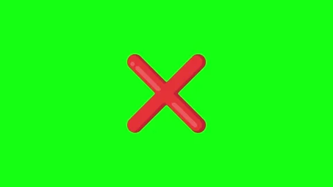 Animated X Mark Green Screen Video stock 337924029