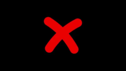 Animated X Mark Wrong Indicator on Isolated Black Background Stock-Footage 330726051