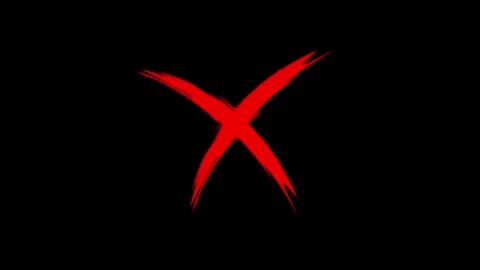 Animated X Mark Wrong Indicator on Isolated Dark Background Stock-Footage 330797211