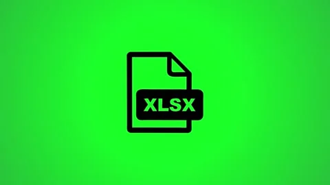 Animated xlsx file icon on green screen background, flat design, concept fo.. Stock Footage 346496583