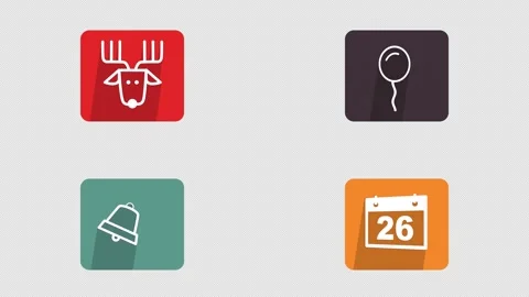 Animated Xmas Icons Motion Graphics Pack Stock Footage 257049619