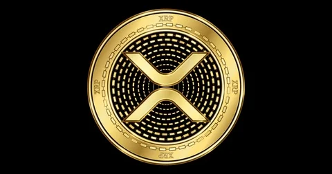 Animated XRP (XRP) cryptocurrency gold coin Stock Footage 102234553