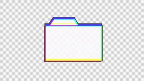 Animated y2k style document folder icon with glitch effect. Alpha channel Stock Footage 292752769