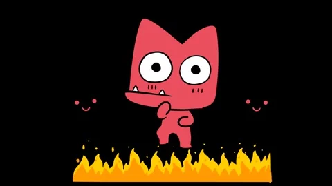 Animated Yama Dancing in Hell with Transparent Background Stock Footage 282784568