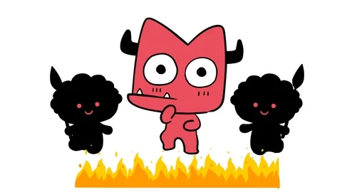 Animated Yama Dancing in Hell with White Background Stock Footage 282784472