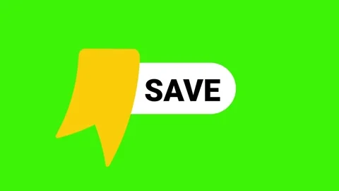 Animated yellow bookmark save button pop up on green screen background. Mod.. Stock Footage 341409886