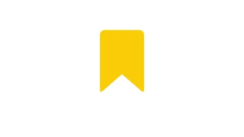 Animated yellow bookmark save icon motion graphic on white background. Mini.. Stock Footage 341409881