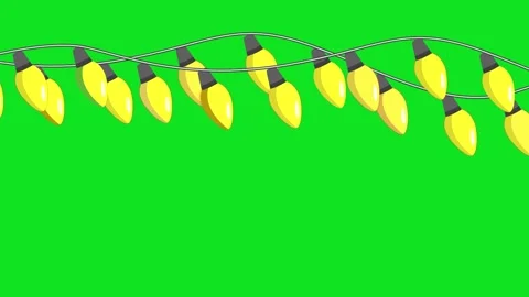 Animated yellow Christmas lights strung across a festive background Stock Footage 344727192