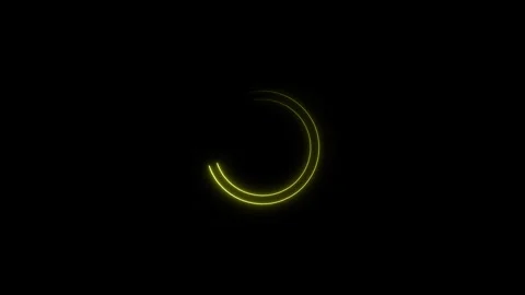 Animated yellow circular loading icon spins on black background for digital.. Stock Footage 336476090