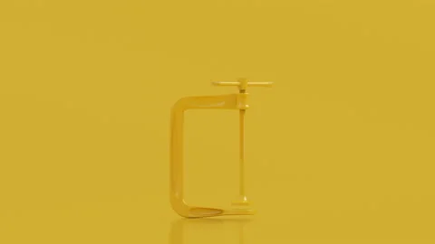 Animated yellow clamp. 3d render Stock Footage 99191365