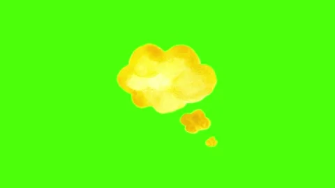 Animated yellow cloud with thought bubbles Stock Footage 341745410