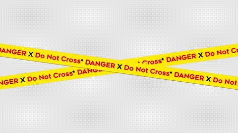Animated Yellow Danger Do Not Cross Tape on Transparent Background Vidéo 330995463