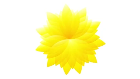 Animated yellow flower in abstract shape. Spring concept Stock Footage 242658395