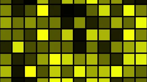 Animated yellow grid with shifting square patterns. Seamless loop ideal for tech Stock Footage 305057820