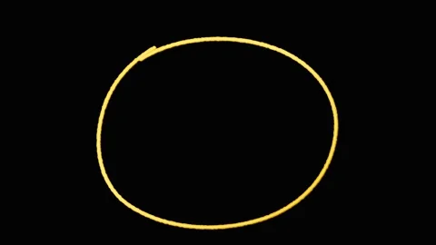 Animated yellow hand drawn circles on a black background. 4K Stock-Footage 343264982