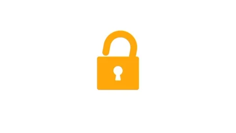 Animated Yellow Padlock Opening and Closing on White Background – Security Vidéo 296845741