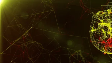 Animated Yellow Plexus Futuristic Background Video Stock Footage 126740277