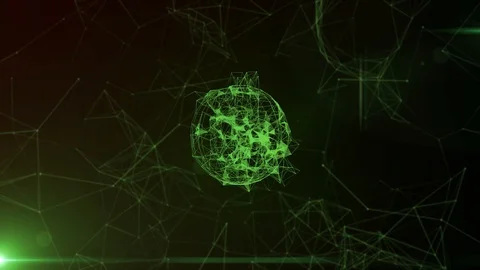 Animated Yellow Plexus Futuristic Background Video Stock Footage 126740367
