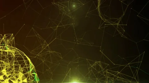 Animated Yellow Plexus Futuristic Background Video Stock Footage 126740426