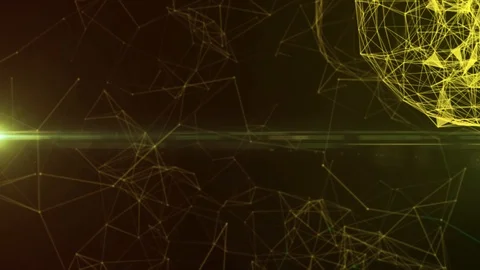 Animated Yellow Plexus Futuristic Background Video Stock Footage 126740452