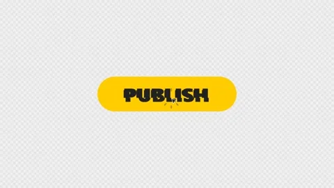 Animated Yellow Publish Button Clicked by Mouse Cursor on Light Grid Video stock 339369912
