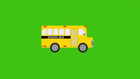 Animated yellow school bus motion video Stock Footage 324111965