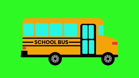 Animated Yellow School Bus.Looping Motion Graphic 動画素材 314808201