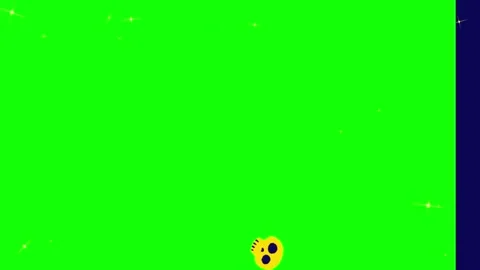 Animated yellow skulls floating upwards against bright green background with Stock Footage 346041404